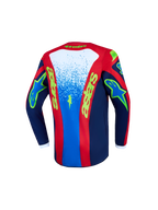 Alpinestars Maglia Fluid Drag Ragazzo 2027, maglia motocross per ragazzi, blu e rossa, vista posteriore traspirante