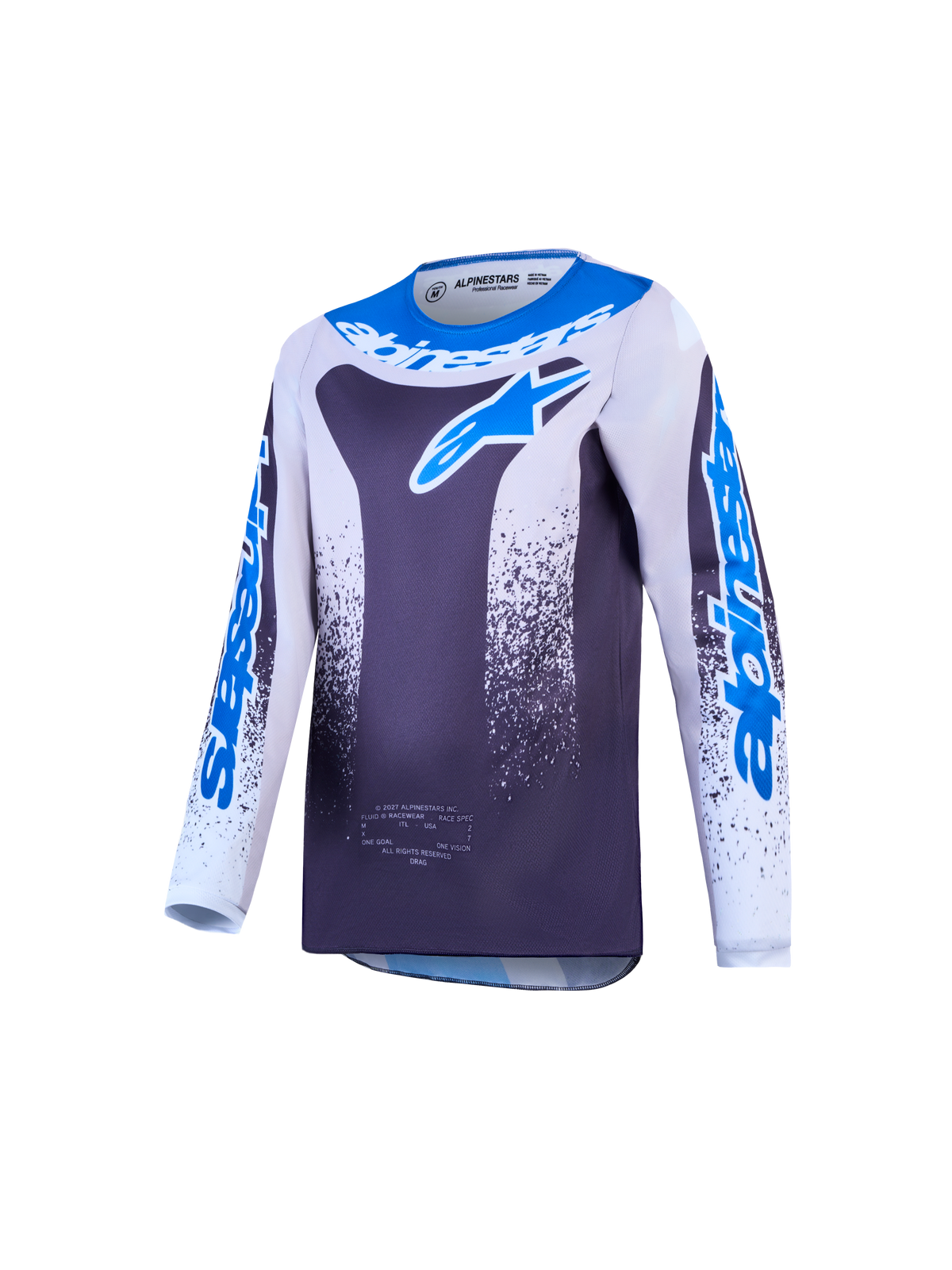 Alpinestars Youth Fluid Drag Jersey AND Gear Set, Graystone and UCLA Blue breathable motocross jersey.