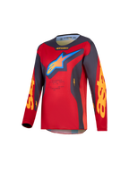 Alpinestars Maglia Fluid Hunt Ragazzo 2027, maglia da motocross per ragazzi, rosso e grigio, in tessuto tecnico leggero e traspirante, ideale per la guida off-road