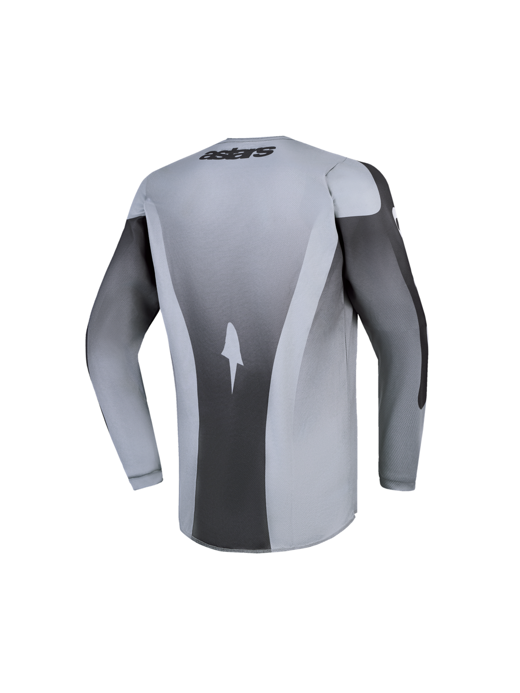 Alpinestars Maglia Fluid Amber Ragazzo 2027, maglia da motocross per ragazzi, vista posteriore, grigio e nero, tessuto tecnico anti-umidità e traspirante