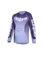 Alpinestars Maglia Fluid Amber da ragazzo, maglia da corsa motocross con sfumatura viola e grigia, grande logo Astars bianco e design off-road performante
