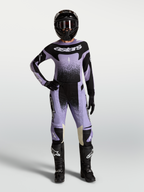 Stella Techstar Swan Gear Set, completo da motocross per donna, viola e nero, include maglia e pantaloni con grafiche coordinate, abbigliamento racing off-road professionale Alpinestars