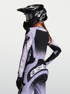 Alpinestars maglia Stella Techstar Swan, maglia da motocross per donna, viola chiaro e nero, con vestibilità race traspirante.