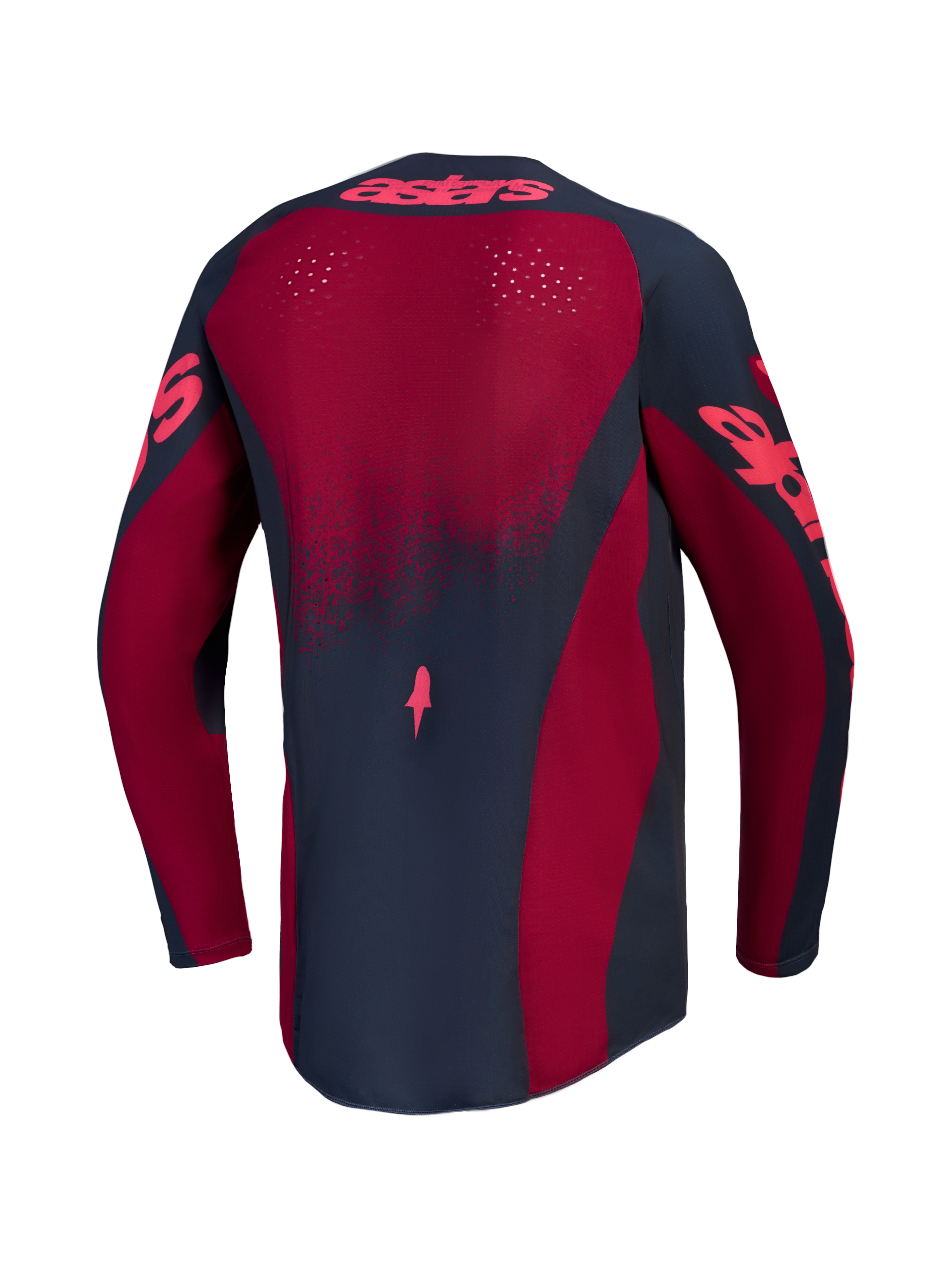 Alpinestars Maglia Stella Techstar Swan, maglia motocross da donna, rosso e grigio scuro, ventilazione laser-cut.