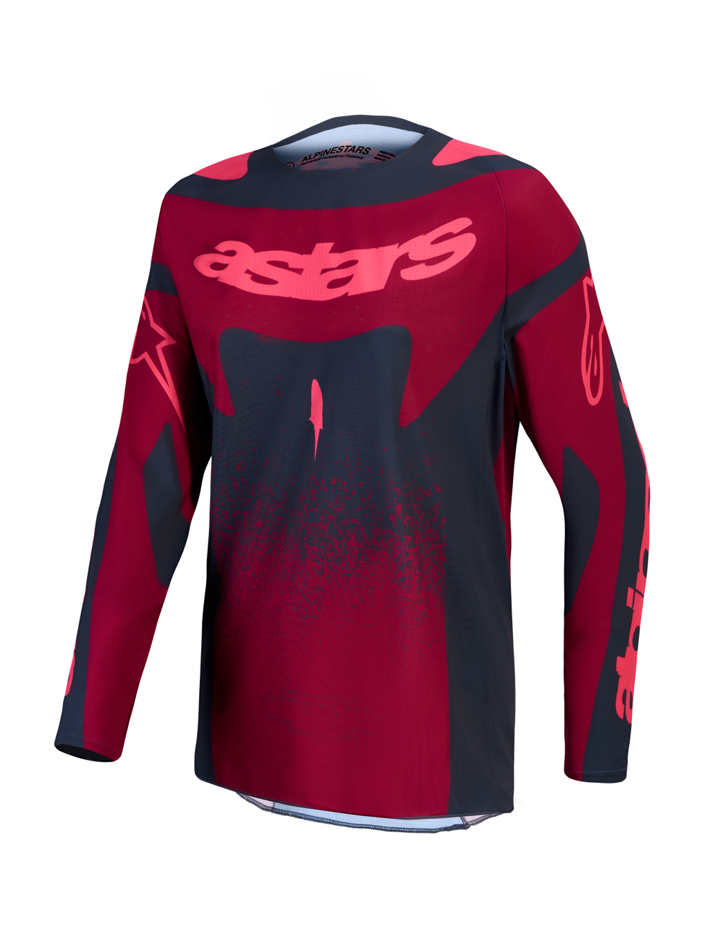 Alpinestars maglia Stella Techstar Swan, maglia motocross donna, rosso e grigio scuro, tessuto elasticizzato traspirante.