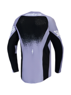 Alpinestars Maglia Stella Techstar Swan, maglia da motocross da donna, viola chiaro e nero, vista posteriore con fori di ventilazione tagliati al laser, ideale per il fuoristrada.