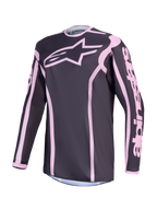 Alpinestars Maglia Stella Fluid Apex V2, maglia da motocross da donna, grigia e rosa, in tessuto traspirante.