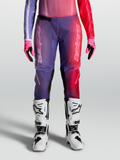 Alpinestars Pantaloni Stella Fluid Kepler, pantaloni da motocross da donna, viola e rossi, con ginocchia rinforzate e design ergonomico precurvato