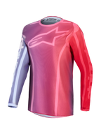 Alpinestars Maglia e Gear Set Stella Fluid Kepler, maglia motocross da donna viola e rossa con logo a stella sul petto.