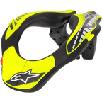 Alpinestars Youth Neck Support, collare protettivo da motocross, nero e giallo fluo, telaio dal profilo ergonomico con logo a stella Alpinestars, protezione leggera per motocross e off-road per ragazzi