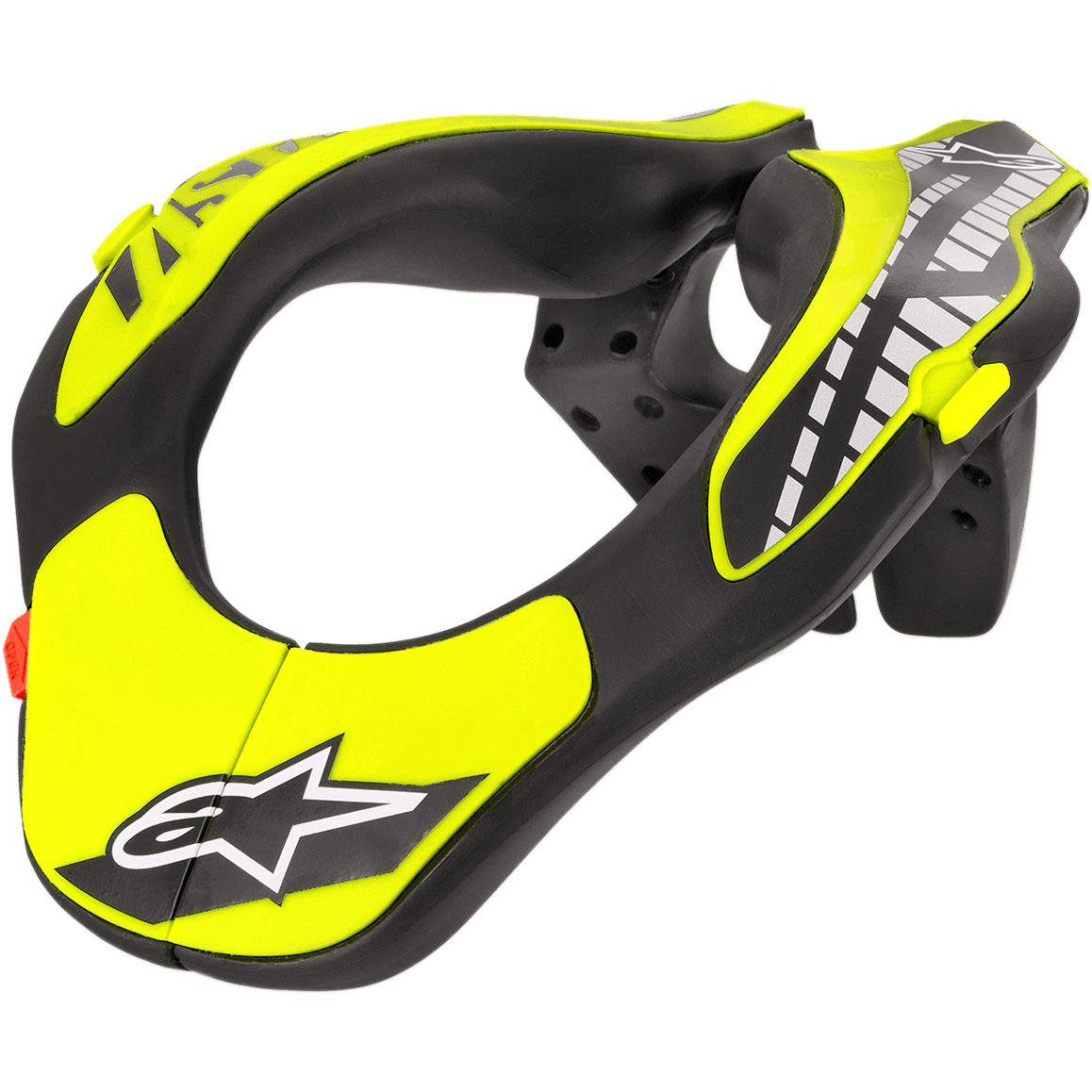 Alpinestars Youth Neck Support, collare protettivo da motocross, nero e giallo fluo, telaio dal profilo ergonomico con logo a stella Alpinestars, protezione leggera per motocross e off-road per ragazzi