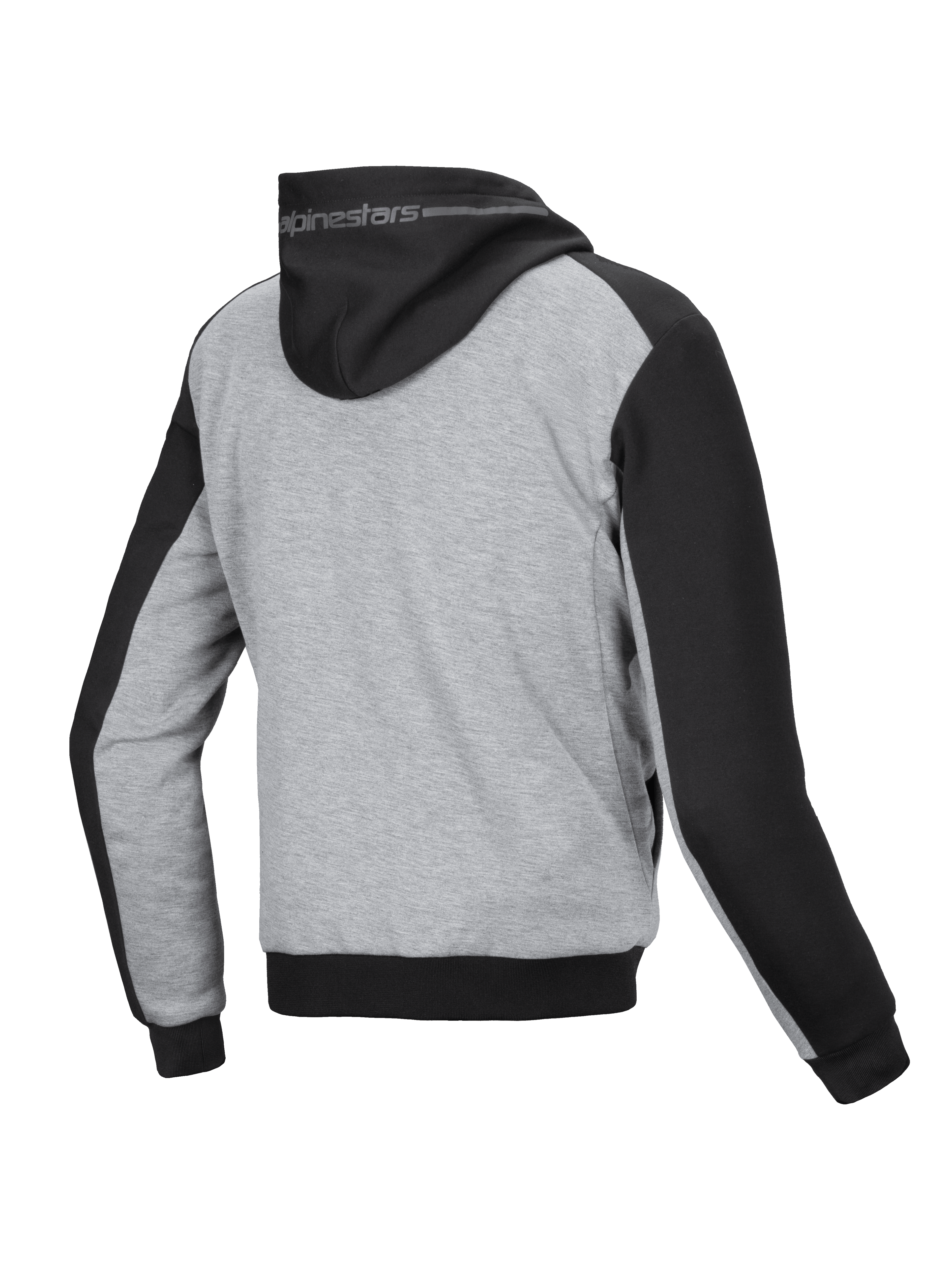 Alpinestars Felpa Chrome V2 Sport, giacca da moto urban da uomo, nero e grigio melange, vista posteriore, rinforzi aramidici