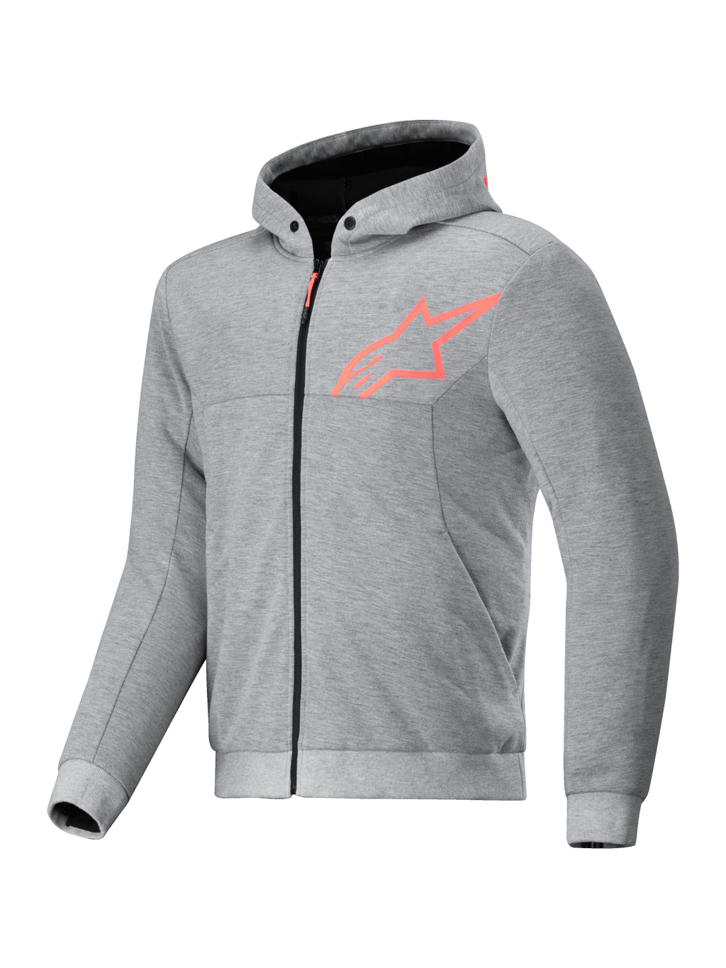 Alpinestars felpa con cappuccio Chrome V2 Sport, giacca da moto urban da uomo, grigio e rosso fluo, in pile tecnico, predisposta per Tech-Air.