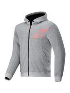 Alpinestars felpa con cappuccio Chrome V2 Sport, giacca da moto urban da uomo, grigio e rosso fluo, in pile tecnico, predisposta per Tech-Air.
