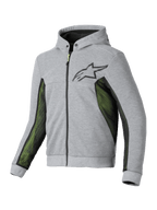 Alpinestars Felpa Chrome Air Sport, felpa con cappuccio da moto da uomo in grigio e nero con pannelli di ventilazione in mesh traspirante, certificata CE