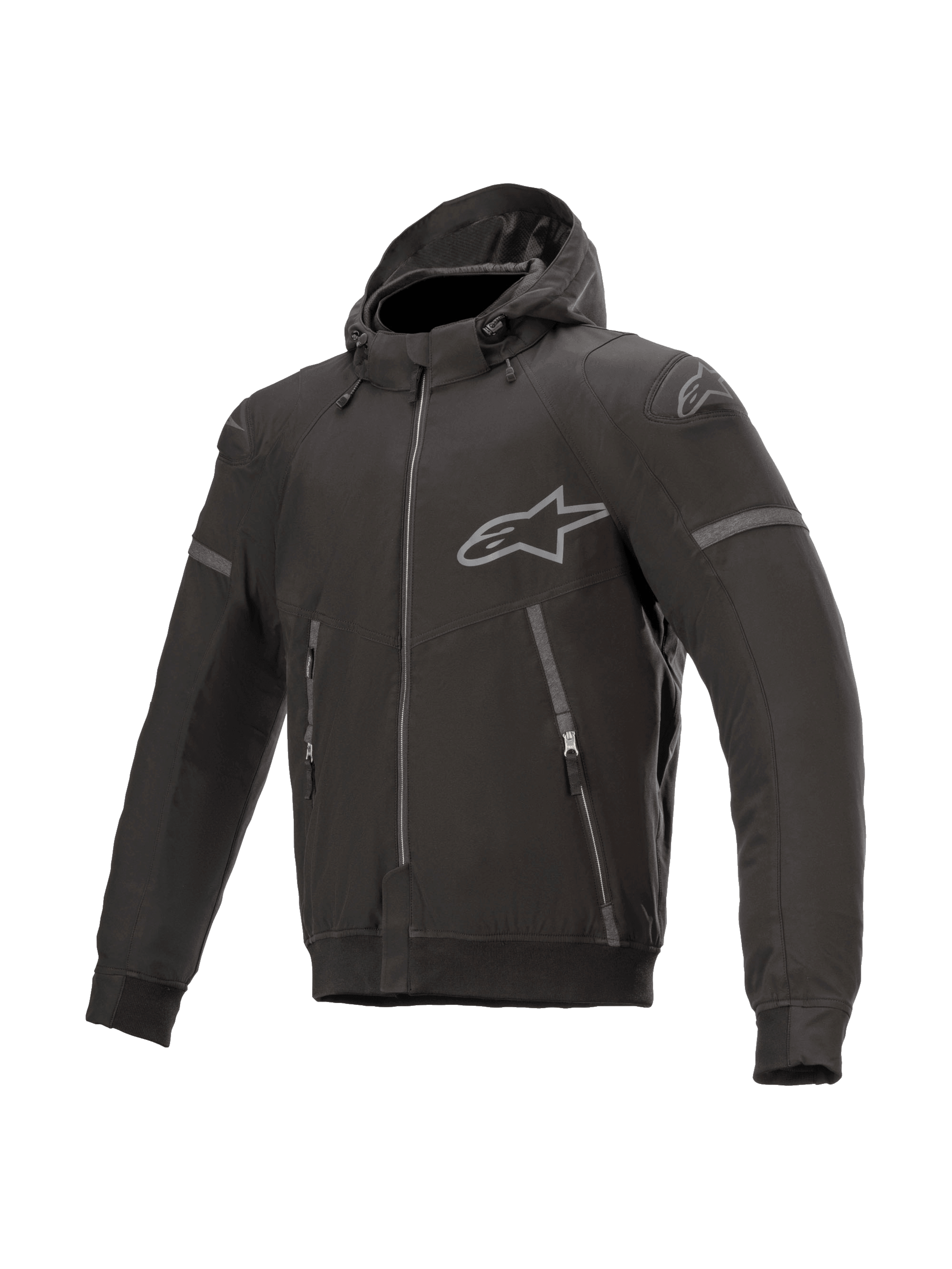 Alpinestars felpa con cappuccio Sektor Tech V2, giacca da moto urban da uomo, nera, guscio antivento con protezioni Nucleon Flex Plus, certificata CE