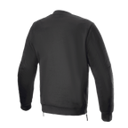 Alpinestars FQ20 Legit Crew Fleece, pile da moto, nero, vista posteriore, con fascia in vita a costine, cerniere laterali e un design urbano casual