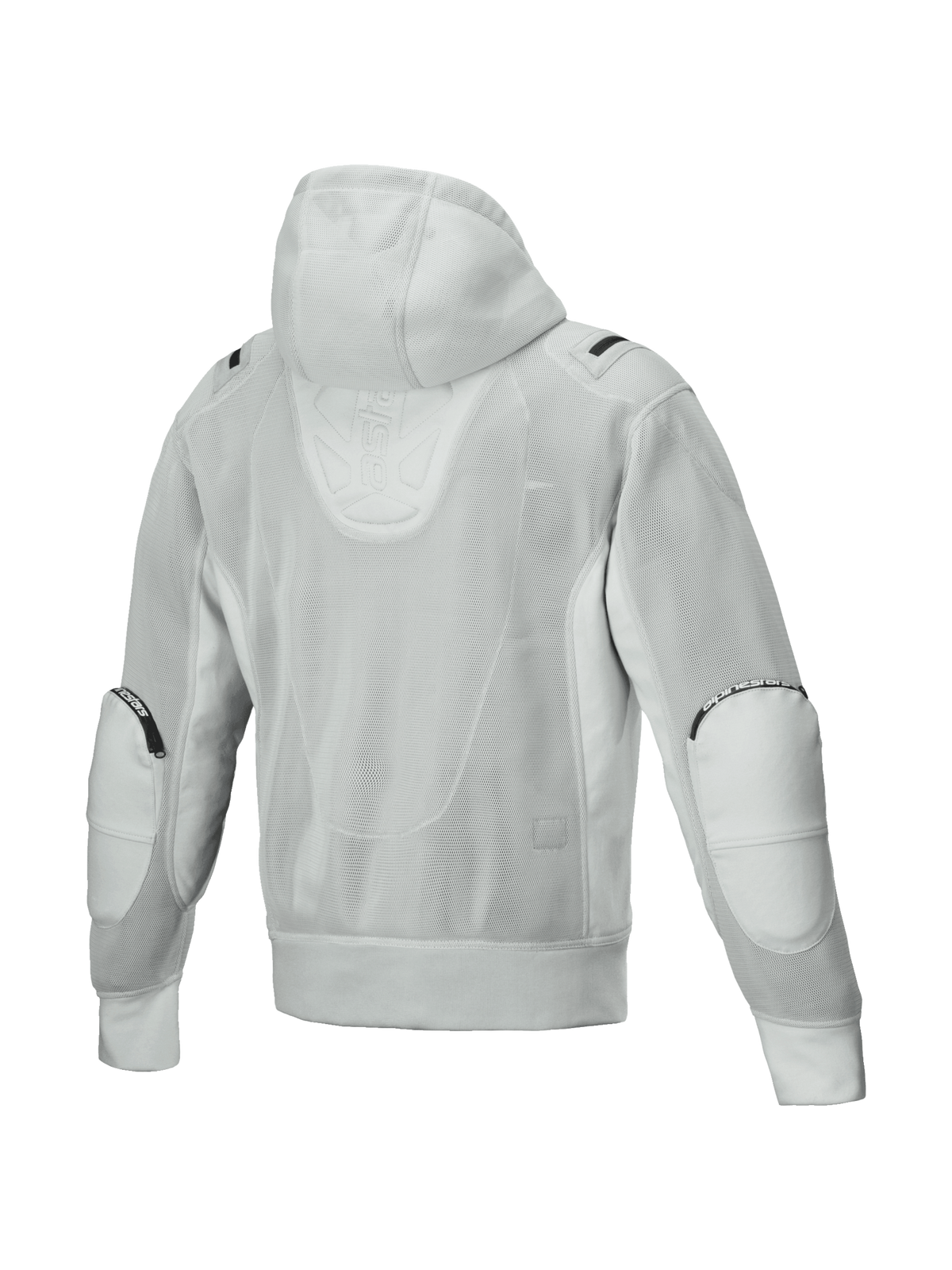 Alpinestars Felpa con cappuccio Moflow Air Tech, giacca moto grigia in rete da uomo, predisposta per Tech-Air, vista posteriore
