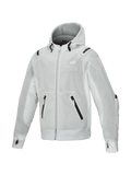 Alpinestars Felpa con cappuccio Moflow Air Tech, giacca da moto urban da uomo, grigia, in rete strutturale traspirante, design Tech-Air Ready con protezioni Nucleon Flex Plus