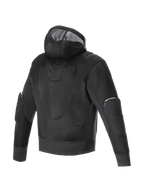 Alpinestars Felpa con cappuccio Moflow Air Tech, giacca da moto urban da uomo, nero, telaio in mesh ad alta densità ventilato, vista posteriore