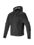 Alpinestars Felpa con cappuccio Moflow Air Tech, giacca da moto urban uomo, nera, in mesh ventilato, protezioni Nucleon Flex Plus, predisposta per Tech-Air.