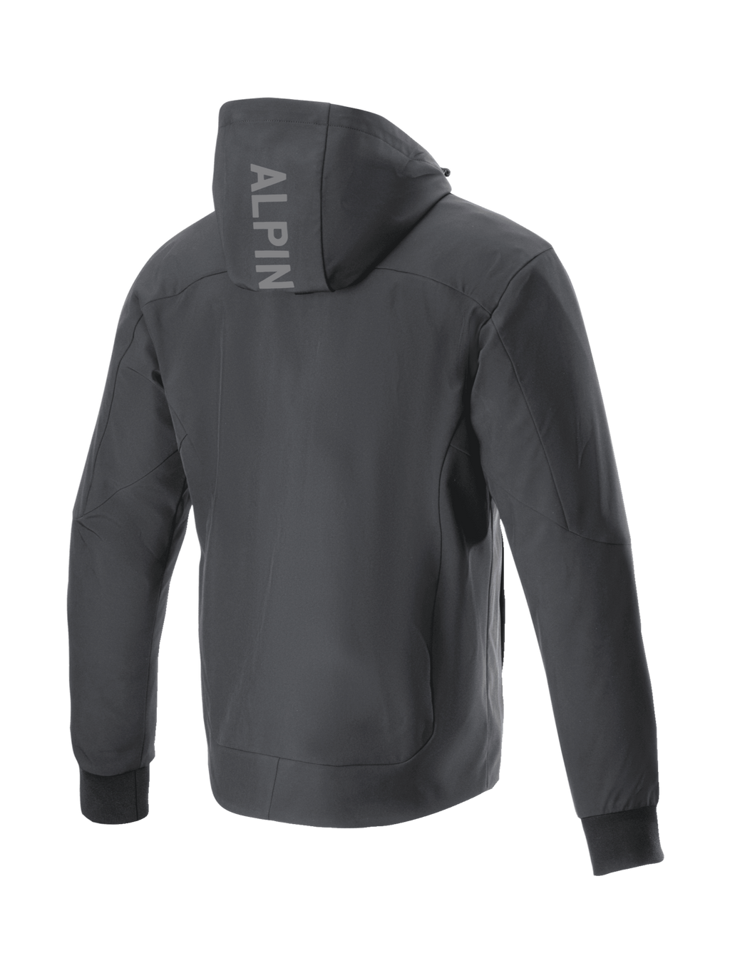 Alpinestars felpa con cappuccio Radium Tech, giacca da moto urban uomo, nero, vista posteriore con logo sul cappuccio.