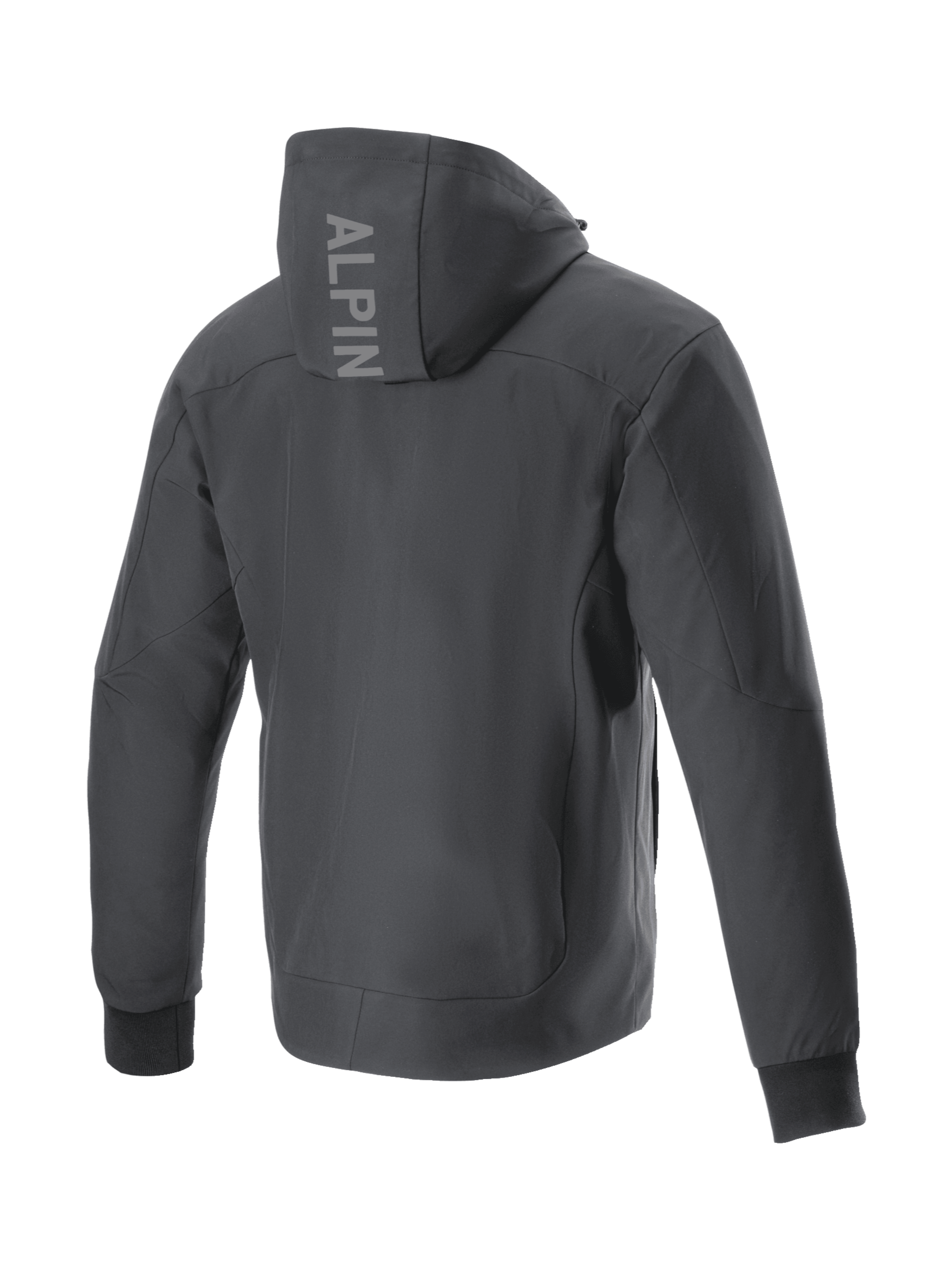 Alpinestars felpa con cappuccio Radium Tech, giacca da moto urban uomo, nero, vista posteriore con logo sul cappuccio.