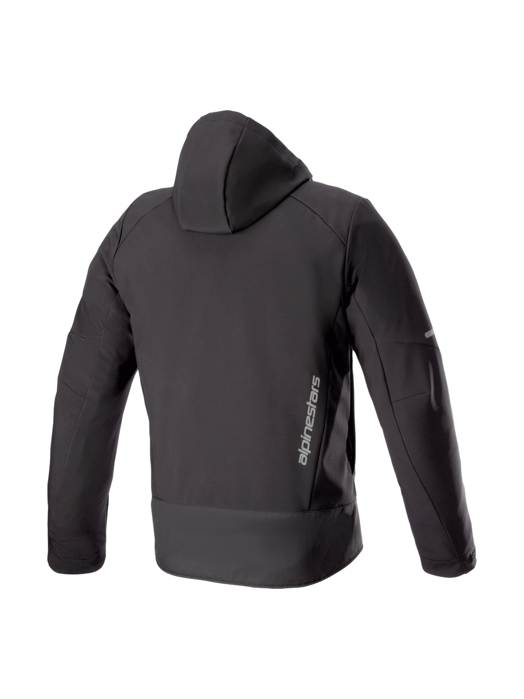 Alpinestars Felpa Neo Impermeabile, giacca da moto urban da uomo, nera, softshell impermeabile, vista posteriore con logo