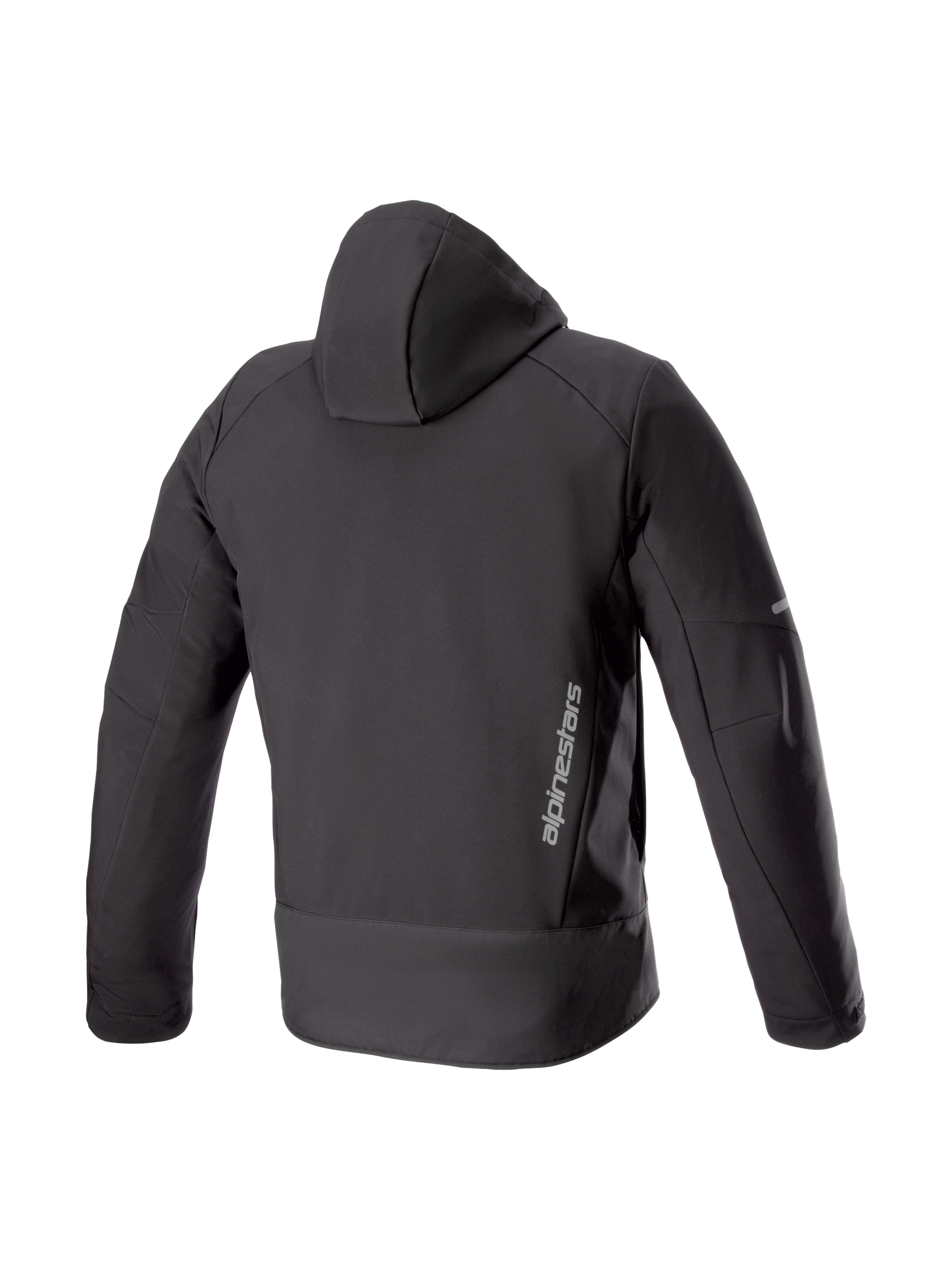 Alpinestars Felpa Neo Impermeabile, giacca da moto urban da uomo, nera, softshell impermeabile, vista posteriore con logo