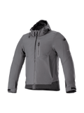 Alpinestars Giacca con cappuccio Neo Waterproof, giacca da moto urban da uomo, grigio e nero, in tessuto softshell impermeabile e antivento, dotata di protezioni Nucleon Flex Plus e predisposizione per sistema Tech-Air.