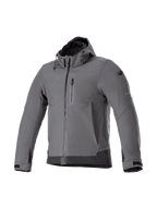 Alpinestars Giacca con cappuccio Neo Waterproof, giacca da moto urban da uomo, grigio e nero, in tessuto softshell impermeabile e antivento, dotata di protezioni Nucleon Flex Plus e predisposizione per sistema Tech-Air.