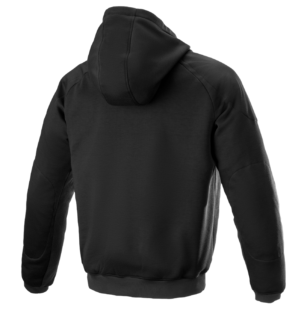 Felpa con cappuccio Alpinestars Ageless, giacca da moto urban, nero, vista posteriore, design casual in tessuto con cappuccio e polsini a costine, profilo anatomico per la guida urbana.