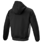 Felpa con cappuccio Alpinestars Ageless, giacca da moto urban, nero, vista posteriore, design casual in tessuto con cappuccio e polsini a costine, profilo anatomico per la guida urbana.