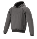 Alpinestars Ageless Hoodie, felpa con cappuccio da moto urban, grigio Asphalt Melange con polsini neri, logo a stella in rilievo sul petto, tasca a marsupio frontale, abbigliamento tecnico casual protettivo