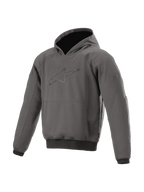 Alpinestars Ageless Hoodie, felpa con cappuccio da moto per uomo, grigio asfalto melange, con protezioni Nucleon