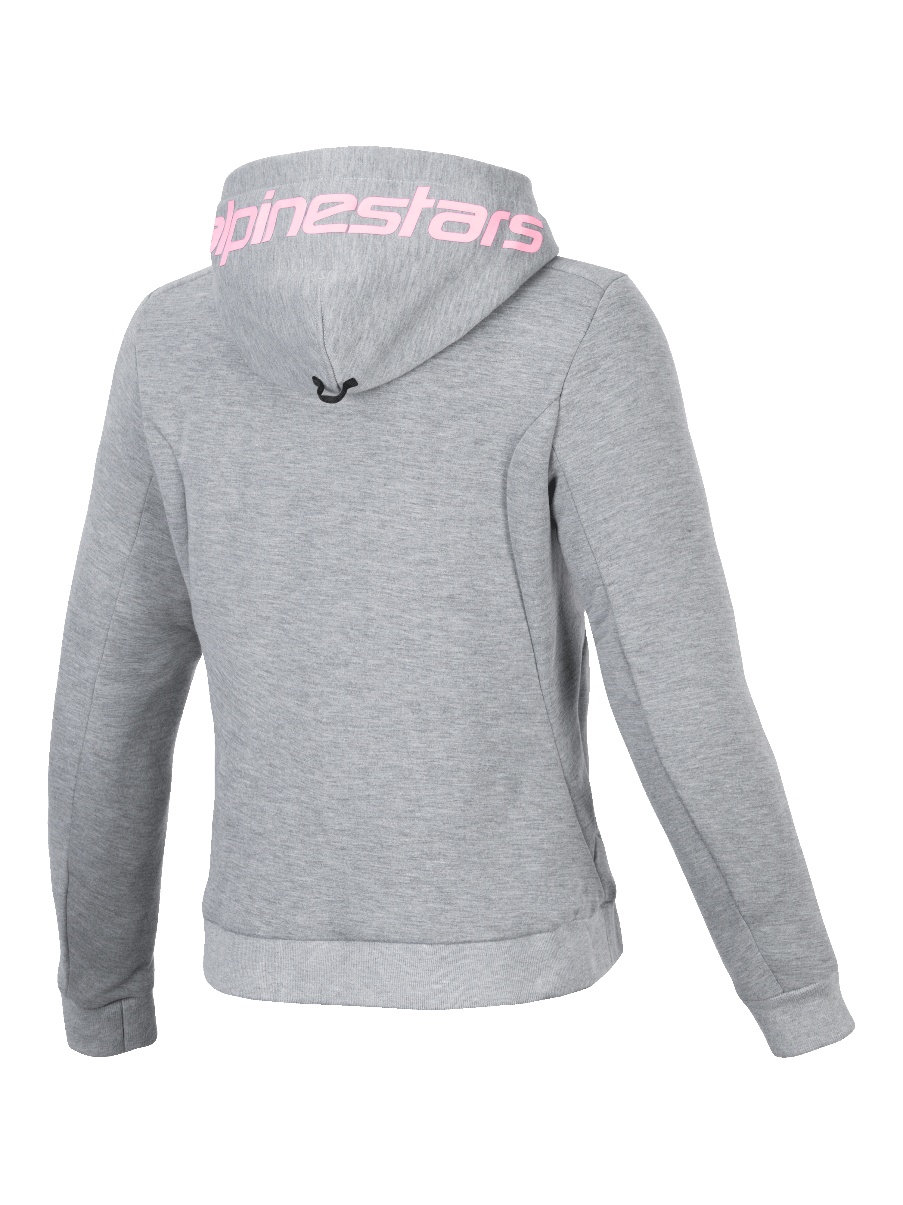 Alpinestars felpa con cappuccio Stella Chrome V2 Sport, urban moto da donna, grigio melange e rosa fluo, vista posteriore