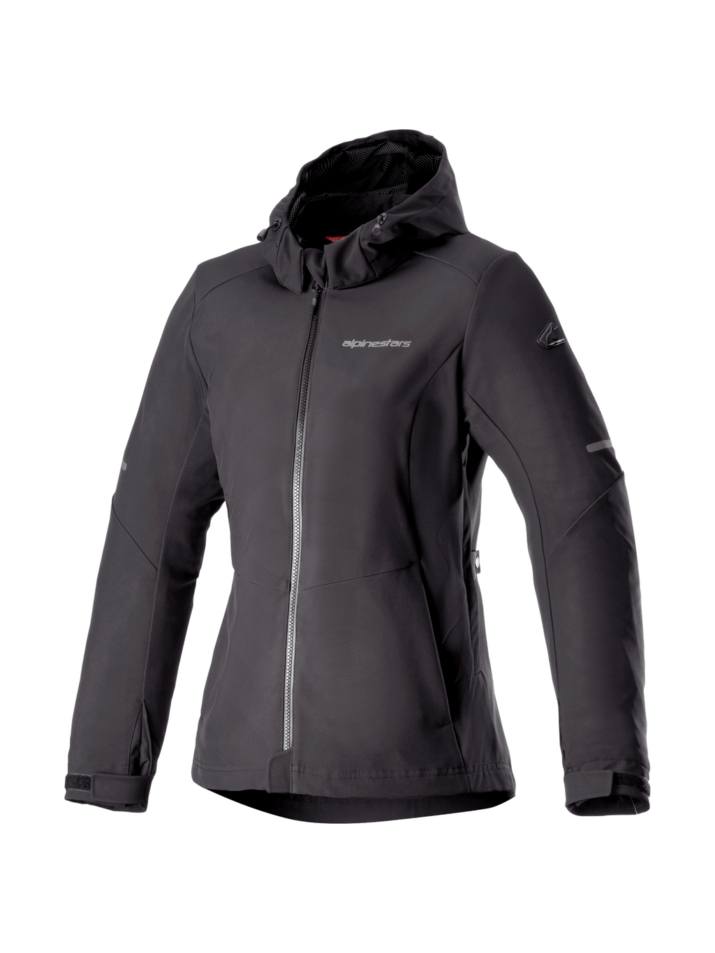 Alpinestars Felpa con cappuccio Stella Neo Impermeabile, giacca da moto urban da donna, nero, softshell protettivo con protezioni Nucleon Flex Plus, certificata CE.