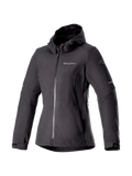 Alpinestars Felpa con cappuccio Stella Neo Impermeabile, giacca da moto urban da donna, nero, softshell protettivo con protezioni Nucleon Flex Plus, certificata CE.