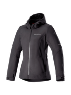 Alpinestars Felpa con cappuccio Stella Neo Impermeabile, giacca da moto urban da donna, nero, softshell protettivo con protezioni Nucleon Flex Plus, certificata CE.