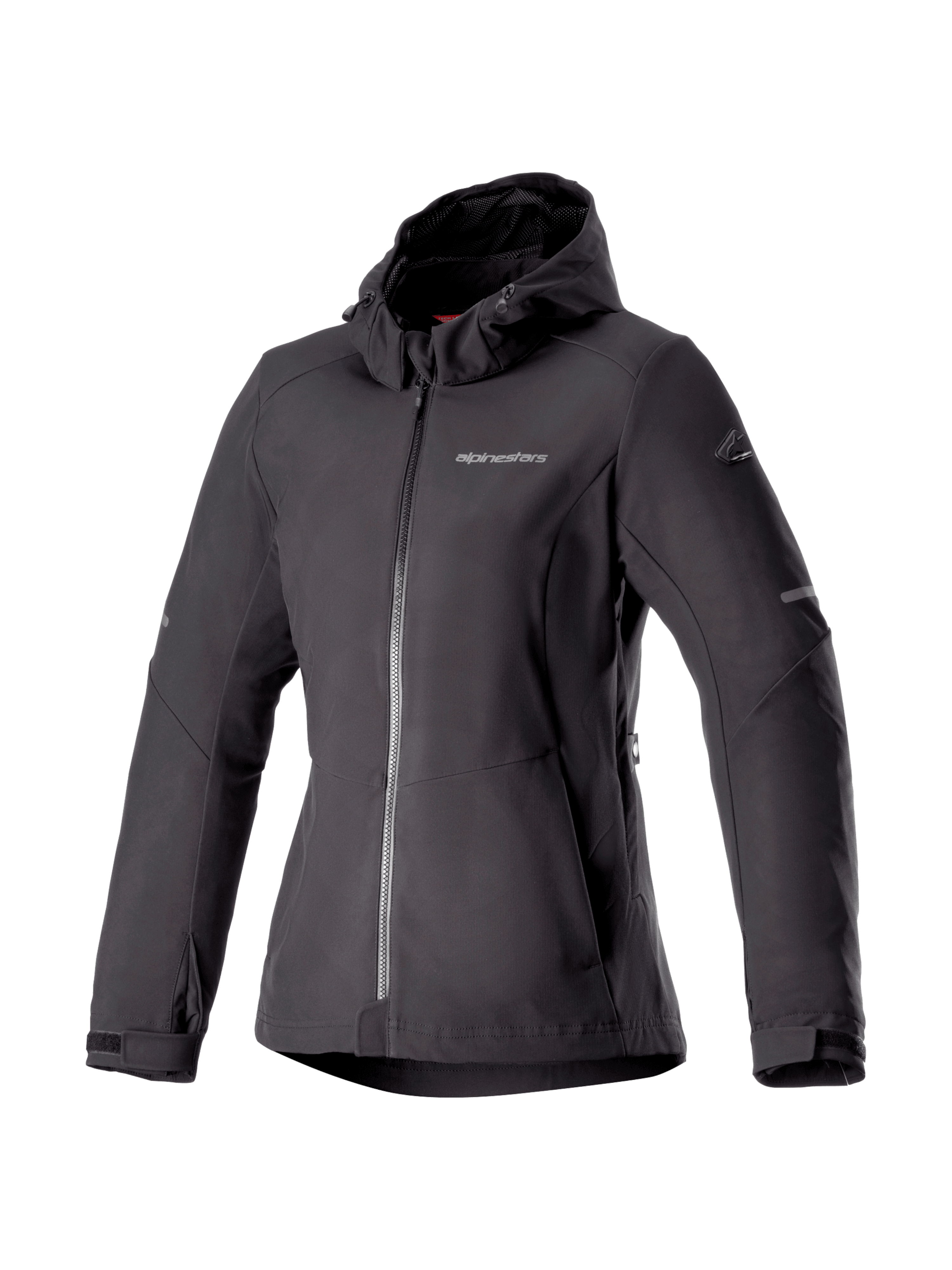 Alpinestars Felpa con cappuccio Stella Neo Impermeabile, giacca da moto urban da donna, nero, softshell protettivo con protezioni Nucleon Flex Plus, certificata CE.