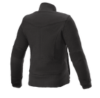 Alpinestars Women's Banshee Fleece, giacca da moto da donna, nero, vista posteriore, costruzione in pile casual con pannelli a costine sui gomiti e bordo inferiore, design profilato anatomicamente