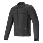 Alpinestars Garage Jacket, giacca da moto, Grigio Fumo, denim di cotone elasticizzato a maniche lunghe con silhouette ispirata all'abbigliamento da lavoro, con tasche sul petto e patch logo discreti, abbigliamento protettivo casual urbano