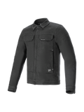 Alpinestars Garage Jacket, urban contemporary motorcycle jacket, Smoke Gray stretch cotton denim with CE Level 1 impact protection.