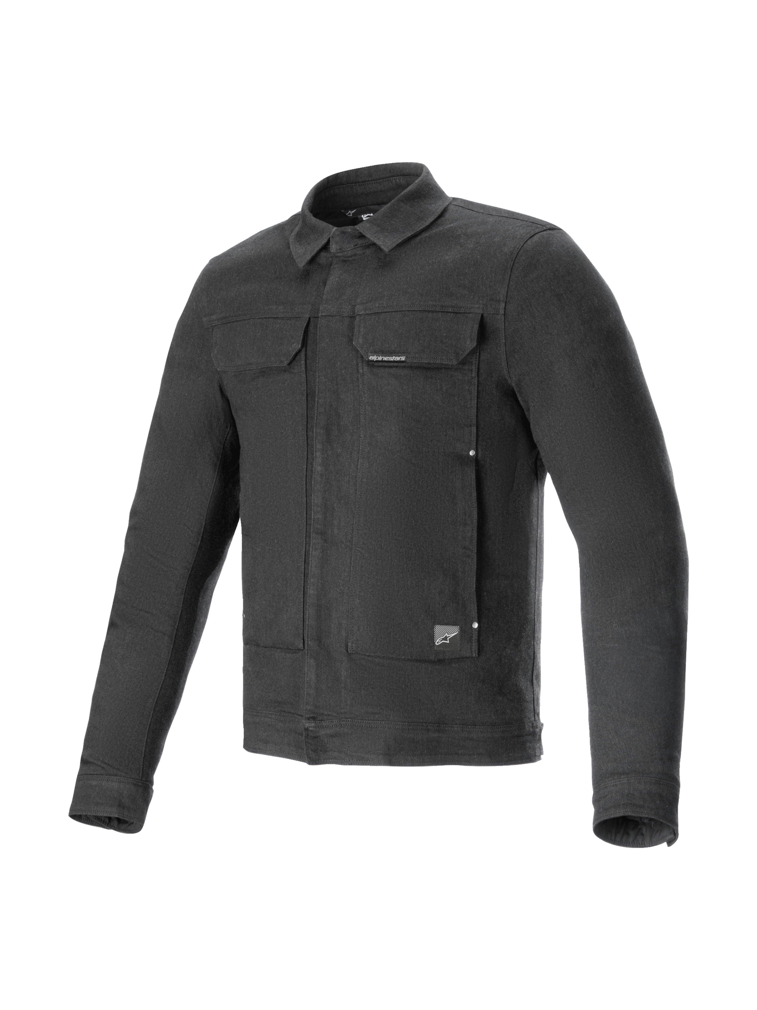 Alpinestars Giacca Garage, giacca da moto urban da uomo, grigio fumo, in jeans di cotone elasticizzato, protezioni CE Livello 1, design casual contemporaneo