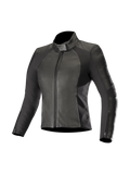 Alpinestars Giacca In Pelle Stella Vika V2, giacca da moto urban per donna, nera, in pelle pieno fiore con pannelli elastici in aramide, protezioni certificate CE, design ergonomico femminile