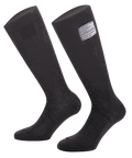 Alpinestars Race V4 Socks, calze da automobilismo, nero, con etichetta di certificazione FIA 8856-2018, costruzione in Nomex ignifugo con trama a coste, lunghezza al ginocchio, strato base tecnico per il motorsport