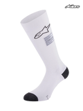 Alpinestars Calzini ZX V4, calze da auto racing ignifughe certificate FIA, bianco con dettagli neri, costruzione aramidica senza cuciture con compressione graduale