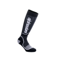 Alpinestars Youth MX Plus Socks, calzini da motocross al ginocchio, neri e grigi, con logo Alpinestars bianco, texture a coste con tallone e punta rinforzati, costruzione traspirante a strato singolo per prestazioni fuoristrada