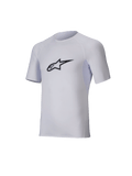 Alpinestars Tech KX Sim Top, strato base per karting a maniche corte, bianco, logo Astar nero sul petto, rete elasticizzata leggera con tagli ergonomici, abbigliamento tecnico ad alte prestazioni