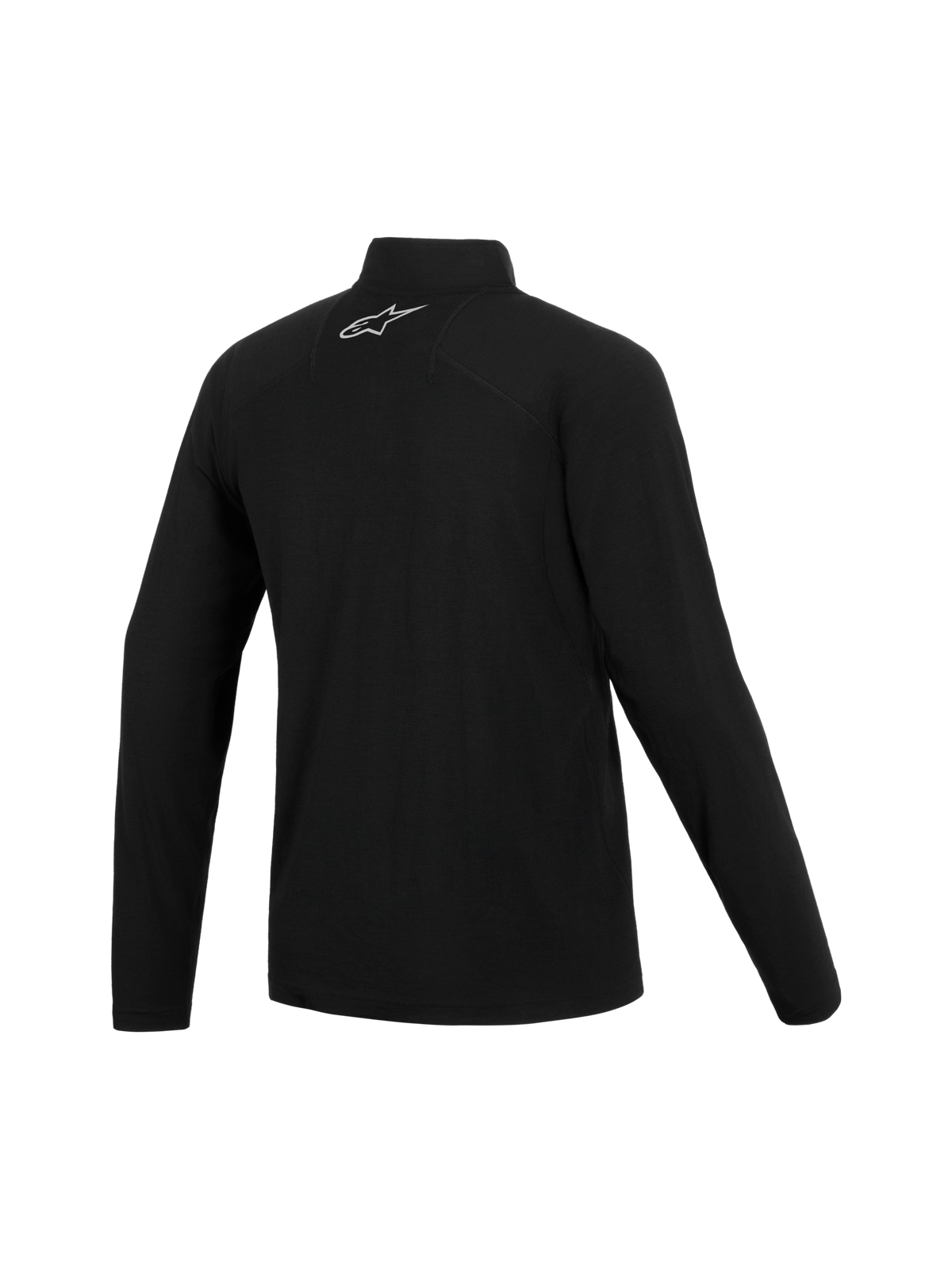 Alpinestars At 8 Merino Top Layer, intimo tecnico a maniche lunghe nero, vista posteriore con colletto e logo